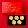 Moneda Conmemorativa Año de la Serpiente Lámina de Oro Moneda de Oro de la Suerte Cinco Bendiciones Caja de Regalo de Cinco Piezas Banco de Seguros Regalo de Ventas Wholesale