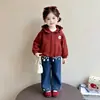 Casaco Infantil Outono 2026 Nova Moda Jaqueta com Zíper Infantil Primavera e Outono Top de Outono para Bebê Menina com Touca Mágica