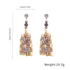 Pendientes Cuadrados de Cristal de Diamante Aguja de Plata Lujo Ligero Pendientes de Moda de Gama Alta Diseño Europeo y Americano Pendientes de Nicho Venta al por Mayor