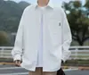 Camisa casual chic de cor sólida para homens, estilo japonês moderno, estilo Hong Kong, para primavera e outono, adequada como camada interna com agasalhos de outono, camisa de manga comprida da moda com toque de alta qualidade