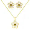 Conjunto de Colar e Brincos Florais Femininos Transfronteiriço da Amazon 2026, Conjunto de Joias Exquisito, Moderno e Versátil