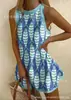 2026 Nuevo Vestido Casual Elegante sin Mangas de Cuello Redondo Corte A con Estampado Digital Transfronterizo Vestido de Verano para Mujer