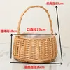 Cesta de flores tejida regalo de agradecimiento cesta de arreglo floral cesta de flores artificiales naturales hechas a mano cesta de almacenamiento de bambú ratán mimbre cesta de mano