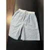 Shorts Bermuda deportivos ligeros de cuadros azules para hombre, de secado rápido, para comercio exterior, adecuados para vacaciones hawaianas y ropa de playa.