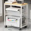 Gabinete de Almacenamiento para Impresora de Oficina, Organizador Lateral de Escritorio, Carrito Móvil, Soporte Elevado para Fotocopiadora, Organizador de Estación de Trabajo