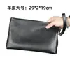 Bolsa de Mão Masculina Aoyi, Couro Genuíno de Primeira Camada de Vaca, Grande Capacidade, Bolsa de Mão Casual para Negócios, Bolsa Envelope Masculina, Carteira