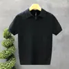 Camisa Polo Tricotada Casual Simples com Lapela para Homens, Moda Jovem de Verão Personalidade Camiseta de Manga Curta com Gola Cubana para Homens