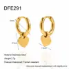 Pendientes de Clip con Forma de Corazón Brillante Mini de Venta Caliente Transfronteriza, Pendientes Impermeables de Acero Inoxidable Chapados en Oro de 18 Quilates, Accesorios de Oreja Simples con Forma de Corazón para Mujeres