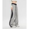Pantalones Casuales Rectos Frescos y Atractivos de Nicho para Primavera y Verano Pantalones Deportivos Sueltos con Lazo en el Tobillo para Mujer Pantalones de Rayas de Secado Rápido