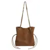Bolso Tote Cubo Simple de Gran Capacidad para Mujer 2025 Invierno Nuevo Casual Cadena Exquisita Color Contrastante Hombro Único Cruzado