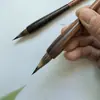 Pluma Zidao para caligrafía cursiva pequeña, caligrafía tradicional con envoltura de papel de la era Jin y Tang, escritura cursiva, escritura regular, estilo de línea fina y oro fino, pluma de caligrafía de punta gruesa y cerdas cortas
