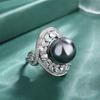 Anillo de Perlas de Suministro de TikTok Joyería Imitación Perlas Naturales Australianas Perlas Blancas de los Mares del Sur Lujo Noche Modelos para Mujer en Stock Venta al por Mayor