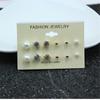 Brincos Pequenos Frescos Estilo Coreano com Diamante Conjunto de 6 Pares Brincos de Argola Moda de Alta Qualidade Acessórios de Orelha Mais Vendidos