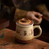 Taza de Cerámica de las Apsaras Voladoras de Dunhuang, una taza de bebida de gran capacidad, estéticamente agradable y práctica con tapa, perfecta como regalo o para uso en casa, viene en una caja de regalo