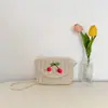 Bolsa de Moedas Nova Primavera 2026, Elegante, Simples, Bolsa de Palha Artesanal, Mini Bolsa com Zíper de Frutas, Bolsa Transversal