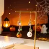 Pendientes de Halloween transfronterizos para Europa y EE. UU.: Pendientes únicos y creativos de estrella de cinco puntas, calabaza asimétrica y fantasma
