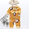 Conjunto de Dos Piezas de Pijama de Primavera y Otoño, Mufu Rui Una Pieza Dropshipping Estilo Coreano de Botones Solos Ropa de Casa Conjunto de Dibujos Animados con Dibujos Animados