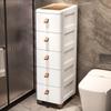 Gabinete Lateral Estrecho de 18-30 cm, Tipo Cajón para Baño, Estante de Almacenamiento para Artículos Varios, Gabinete Multicapa Móvil