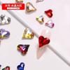 Arte de uñas K9 joyería taladro transparente corazón torcido taladro de hacha gotas de agua cuadrado gordo placa flash diamante blanco super brillante accesorios para usar en uñas al por mayor
