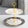 Conjunto de Café Luxuoso em Porcelana de Osso com Bordas Douradas, Estilo Pintura a Tinta Transfronteiriça, com Xícaras, Pires, Bule Grande, Conjunto para Chá da Tarde, Conjunto para Chá de Ervas e Conjunto para Água