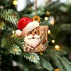 Colgante de Carta de Jengibre de Papá Noel Decoraciones para Árbol de Navidad Adornos Navideños Colgantes de Cartas de Navidad