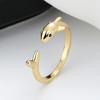 Anillo abierto de tiburón de suministro transfronterizo Wish Europa y Estados Unidos personalidad creativa 925 plateado anillo de moda para hombres y mujeres al por mayor
