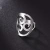 Anillo de acero inoxidable con símbolo en espiral ajustable de corte nuevo para comercio exterior transfronterizo, anillo de acero de titanio para hombres y mujeres, venta directa de fábrica
