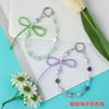 Nova resina pérola arco frisado pingente chaveiro celular caso pendurado ornamentos pulseira bolsa cordão pendurado enfeites