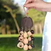 Chocalho de Casca de Fruta de Planta Natural Cobre Peça de Quatro Peças Pingente Divertido DIY Sino de Vento Trançado Chocalho de Mão Cura Enfeite para Pendurar no Carro