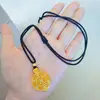 Pingente Bússola Oito Tesouros Dourada Estilo Tradicional Cravejado de Diamantes, Estilo Retro Chinês, Completo e Auspicioso, Pingente de Buda Portátil Que Pode Ser Aberto