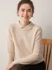 Suéter Feminino de Cashmere com Gola Boneca 100% Cashmere de Cabra Pulôver Solto Manga Longa Camada Base de Tricô 2026 Novo Suéter Juvenil