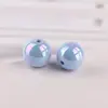 Cuentas Perforadas de Color Sólido Galvanizado Color Mágico AB Agujero Recto Cuentas Redondas Pulsera DIY Cadena de Teléfono Móvil Accesorios de Joyería Acrílicos