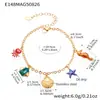 Xinyixinxin Pulsera Europea y Americana de Acero Inoxidable Serie Marina con Goteo de Aceite Diseño de Nicho Ins Estrella de Ocho Puntas Circonita Joyería de Mano