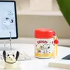 Botella de agua térmica Snoopy de acero inoxidable 316, diseñada para niñas, con un aspecto elegante, perfecta para que los estudiantes la usen en la escuela, cuenta con un asa para transportarla fácilmente y una tapa de tipo pop-up