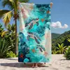 Amazon Cross-Border Estilo Verão Férias na Praia Toalha de Praia Microfibra Tartaruga Marinha Azul Toalha Esportiva