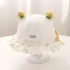 Gorro para Bebé Niña, Estilo Delgado Primavera y Verano, Nuevo Sombrero de Pescador, Lindo Sombrero de Cubo Dulce de Princesa con Protección Solar para el Verano