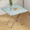 Mesa Plegable Rectangular Mesa Pequeña Mesa de Comedor para Dormitorio Mesa Cuadrada de Almacenamiento Portátil para Puesto Mesa de Comedor para Casa de Alquiler Simple
