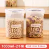 Frascos de Plástico Sellados para Granos, Almacenamiento de Cocina, Contenedores Transparentes, Cajas para Snacks, Alimentos Secos y Frascos para Almacenar Té