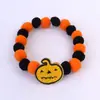 Coleira de Halloween Transfronteiriça para Pet com Pom-Pom, Abóbora, Aplique de Fantasma, Acessório Decorativo para Gatinhos e Cachorros, Colar, Ornamento de Pescoço