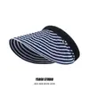 Diadema Rayada Estilo Jiang Shuying, Sombrero de Sol para Mujer, Nuevo Modelo Verano 2025, Sombrero Plegable de Concha con Parte Superior Abierta
