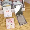 Mini espejo cosmético portátil para mujer, pequeño, bonito, portátil, plegable, para dormitorio de estudiantes, espejo de mano de doble cara