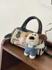 Bolso Boston de Dibujos Animados de Cachorro Transfronterizo, Gran Capacidad, Bolso de Mano de Moda y Versátil para el Trabajo, Bolso Cruzado Lindo y Moderno de Nicho