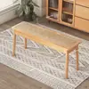 Popular Banco Nórdico de Madera Maciza y Ratán Taburete Redondo Moderno Simple Taburete de Noche Taburete para Cambiarse los Zapatos Silla de Comedor para Sala de Estar B&B Hogar