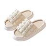 Pantuflas de algodón con lazo peludo para primavera, otoño e invierno 2024, estilo Amazon transfronterizo, con un solo clic.