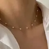 Comercio Exterior Transfronterizo Simple Temperamento Versátil Collar de Perlas de Imitación Moda ins Estilo Playa Vacaciones Cadena Gargantilla para Hombres y Mujeres