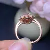 Anel de Turmalina Natural com Cravação em Prata Esterlina S925 O Cristal é Limpo, Tem Boa Cor e Bom Fogo, com uma Pedra Principal Medindo 6*8mm.
