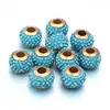 Argila Macia Shambhala Cravejado com Diamantes Buraco Dourado Buraco Grande Contas Coloridas Contas de Argila Coloridas Pulseira DIY Colar Contas Soltas Acessórios de Joias