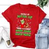 Camiseta de manga corta con estampado navideño de Grinch de pelo verde, ideal para Navidad europea y americana.