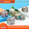 Tambor em forma de lata de lata de lata de chá colorido artesanal vela perfumada caixa de lata para namoradas doces festivos