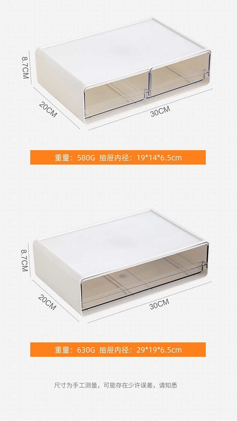 桌面收纳盒透明口红护肤化妆刷化妆品收纳盒抽屉式分隔